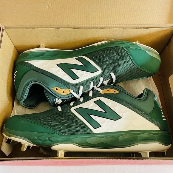 New Balance Low-Cut 3000v4 Metal Baseball Cleat Men's Green with White Sz 16D - Picture 7 of 9